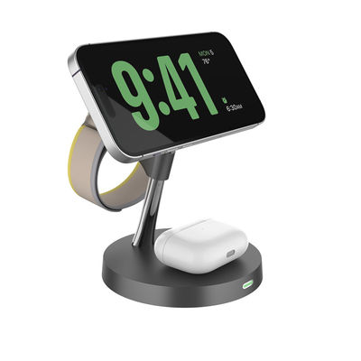 2025 T269D Carregador rápido magnético 15W/10W/7.5W/5W Suporte ajustável 4 em 1 Carregador sem fio