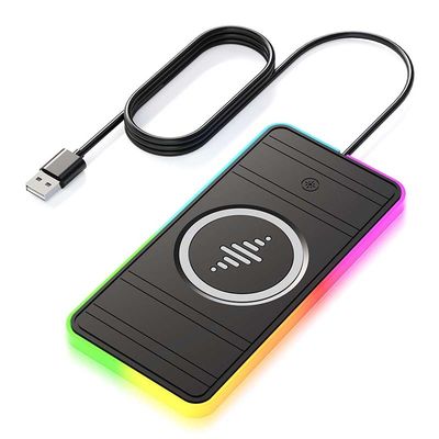Bom preço Carregador sem fio de carro rápido preto com luz RGB para Apple Phone / Apple Watch on-line