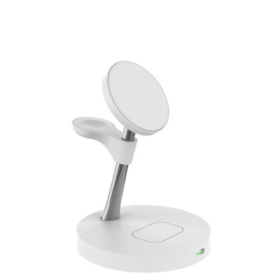 Bom preço Ligação de zinco ABS Carregador sem fio magnético preto-branco de 15W Estação de carregamento 4 em 1 on-line
