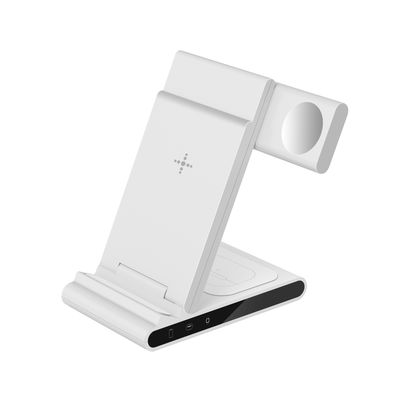 Bom preço Estação de carregamento sem fio dobrável de 10W para fones de ouvido de smartphones Apple Watch Proteção contra sobrecarga Branco/Negro on-line