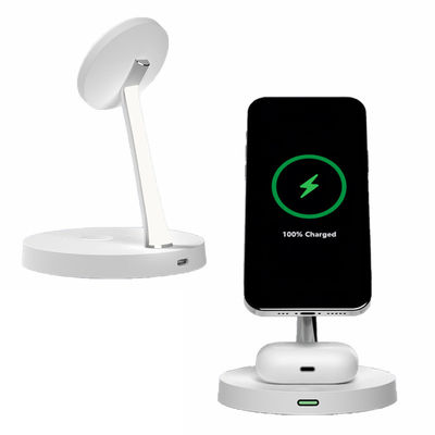 Bom preço Estação de carregamento sem fio multifuncional de 15W/10W/7.5W/5W ABS de liga de zinco 3 em 1 suporte magnético on-line