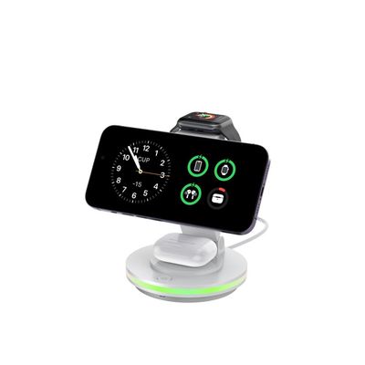 Bom preço Carregador de telemóvel magnético sem fio giratório e dobrável com luz LED on-line