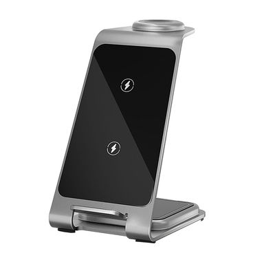Bom preço 3 em 1 suportes de carregamento sem fio de alumínio para iPhone/Samsung USB C interface on-line