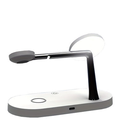 Bom preço ABS liga de zinco e USB-A interface de saída Estação de carregamento sem fio 4-em-1 para dispositivos inteligentes on-line