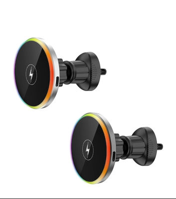 Bom preço Carregador de carro sem fio magnético para smartphones Qi em prata / cinza on-line