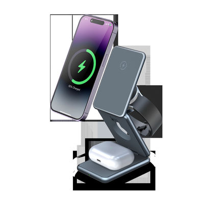 Bom preço AK09 Fodable 3 em 1 Estação de carregamento para vários dispositivos Apple, Estação de carregamento sem fio magnético para Iphone 16 on-line
