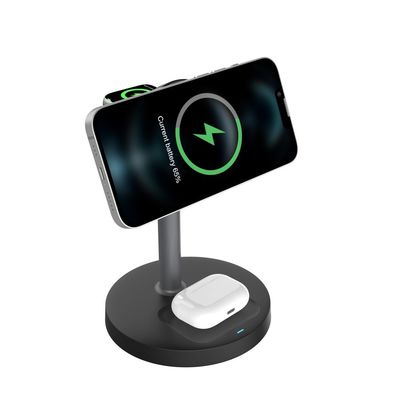 Bom preço S11 3 em 1 suporte de carregamento sem fio magnético com ângulo de carregamento ajustável e interface de entrada USB tipo-C on-line