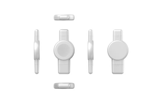 Carregador sem fio de relógio portátil branco com transmissão de 6 mm 3 em 1 Samsung/Apple
