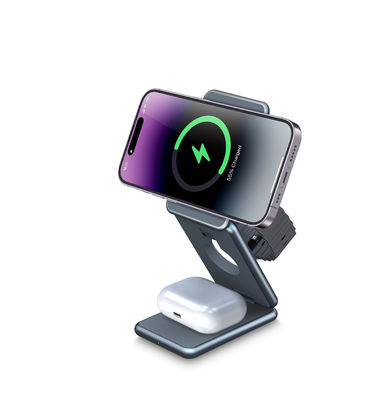 Carregador sem fio dobrável de liga de alumínio 5V 2A Qi Carregador sem fio para Iphone