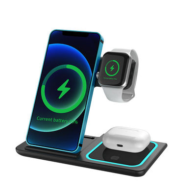 Bom preço Carregador portátil sem fio de 15W de saída dupla Estação de carregamento de vários iPhones compatível on-line
