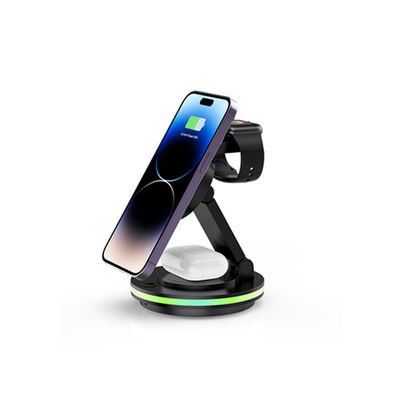 Multifunção RGB Light Carregador de telefone portátil sem fio Apple Watch Carregador de telefone