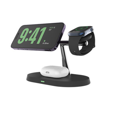 Bom preço T268D Carregamento sem fio de metal rápido Corrente estável magnética Apple 3 em um suporte de carregamento on-line