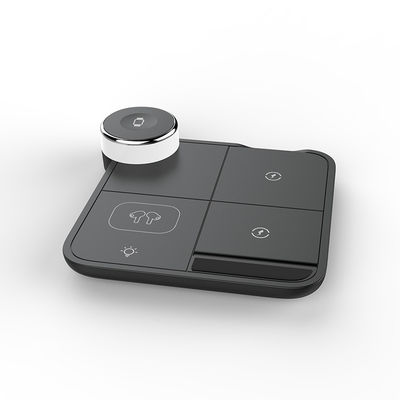 Bom preço 4 em 1 carregador sem fio dobrável: Qi Standard, carregamento de telefone / relógio / fone de ouvido, luzes coloridas on-line