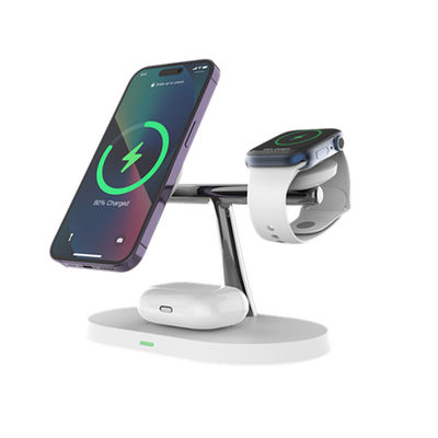Tipo-C Aii em uma carga sem fio Adequado para fones de ouvido de telemóvel Watch preto e branco