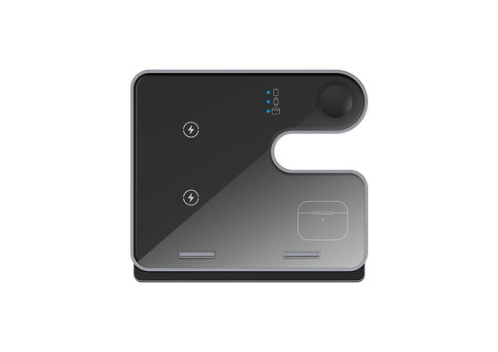 Bom preço Alumínio Ligação Preta Carregador Sem Fio Bracket Carregador Rápido Para Telefone/Fone de Ouvido/Iwatch on-line