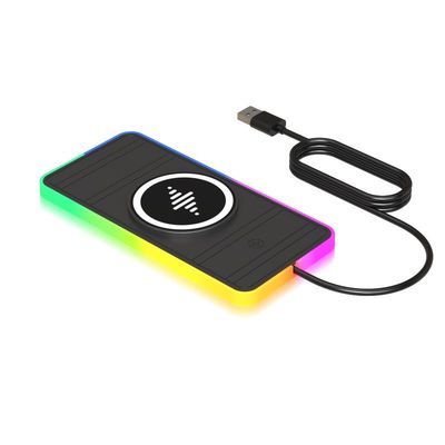 Carregador sem fio de carro rápido Pad de carregamento preto para dispositivos Apple com luz RGB