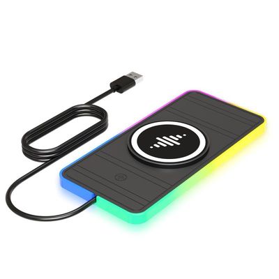 Bom preço Black RGB Car Wireless Charging Pad Para Apple iPhone/Watch Proteção de potência de entrada 9V/2A on-line