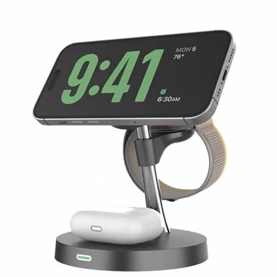 Fábrica Novo OEM 3 em 1 Carregador sem fio Magnético Estação de carregamento sem fio dobrável para iPhone 17 16 15 14 13 Pro Max Apple Watch 8 9 Carregador
