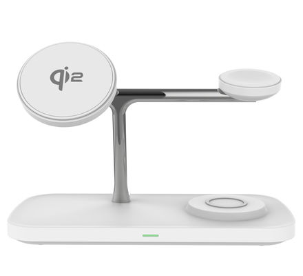 15W Qi 2 5 em 1 carregador sem fio magnético com indicador LED para Apple Samsung relógios fones de ouvido e dispositivos habilitados Qi