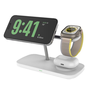 Carregador rápido sem fio de 15W/10W para Apple e Samsung Suporte para Airpods e fones de ouvido Samsung