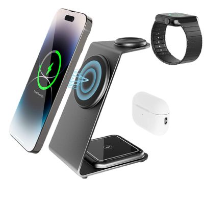 Bom preço 15W 10W 7.5W 5W Qi Standard Metal Wireless Charger com cabo USB C e liga de alumínio on-line