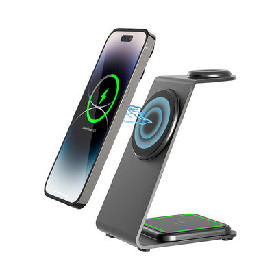 Bom preço Carregador sem fio de liga de alumínio 15W PD/QC Compatível com iPhone/Samsung/Outros dispositivos Qi on-line