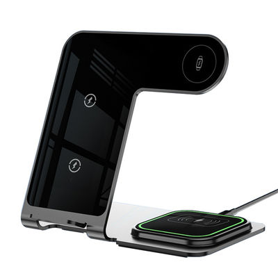 Bom preço Suporte de carregamento sem fio de alumínio de 15W para telefone inteligente Qi Standard on-line