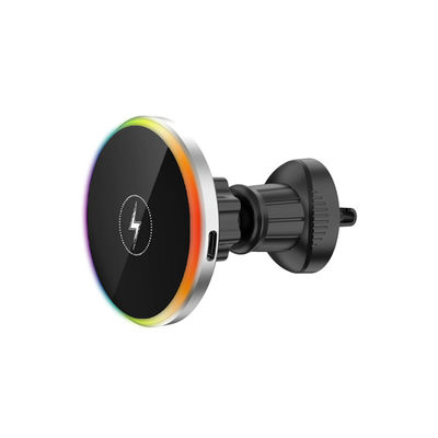 Bom preço Carregador de carro magnético de 15W com carregamento sem fio magnético de cor prateada/cinzenta on-line