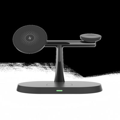 Bom preço Proteção contra sobrevoltagem Carregador sem fio 3 em 1 com estação de carregamento iWatch de fones de ouvido em branco/preto on-line