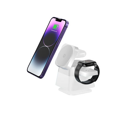 Carregador sem fio com suportador acrílico para telefone/fones de ouvido/relógio