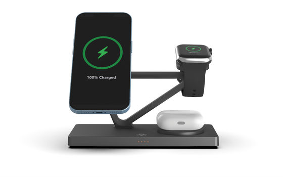 T216 Suporte de carregador rápido sem fio Apple e Samsung Relógios Carregador 15W/10W/7.5W/5W Luz noturna incorporada