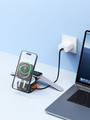 15W CYJ-10 Desktop Carregador rápido portátil sem fio Carregador magnético com luz de indicador Carregador inteligente