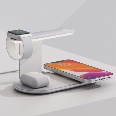 V2206 Carregador sem fio de 15W 3 em 1 Carregador rápido Suporte Iwatch Carregador rápido de liga de alumínio