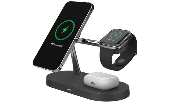 4 em 1 carregador rápido sem fio T68C 15W / 10W carregador de telefone celular industrial suporte Apple e Samsung suportar carregamento