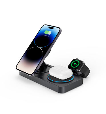 2025 Y388 Carregador rápido sem fio eficiente de tempo 15W / 10W Suporte a produtos Apple e Sansung Carregador sem fio de zinco