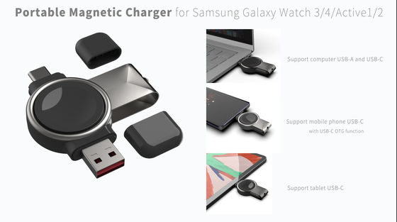 2025 Novo T304-S Carregador sem fio eficiente de tempo de suporte Apple e Samsung Peoducts Zine Dual Interface Charger