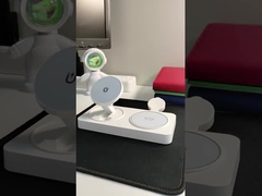 Carregador sem fio de viagem dobrável 3 em 1 com design de iluminação 1w para carregar telefone fone de ouvido iwatch