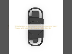 T09A Carregador sem fio Samsung Dual InterfaceCarregador de relógio Apple com interface USB/TYPE-C ABS+Silica Gel