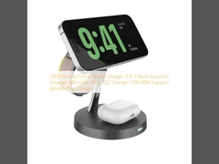 2025 Carregador de telefone móvel 3 em 1 Carregador multifunção ABS+Zine Alloy QI2 Carregador 15W/10W Suporte Iphone Plug Chager